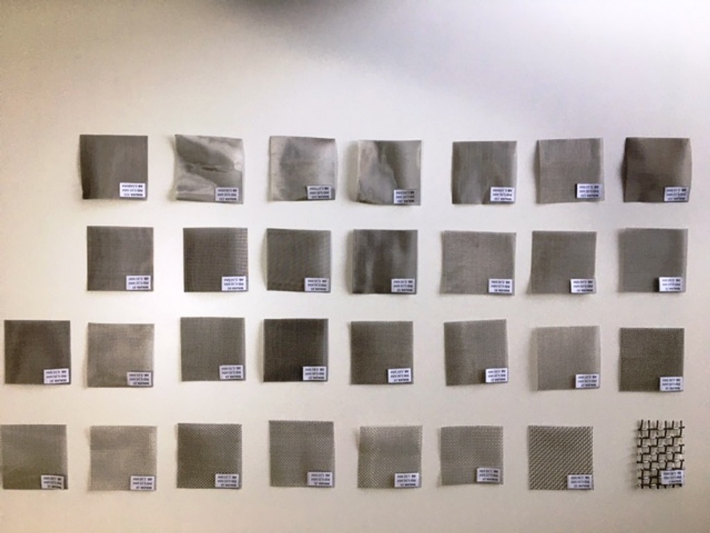Painel de Amostras de Telas em Aço Inox Modetelas